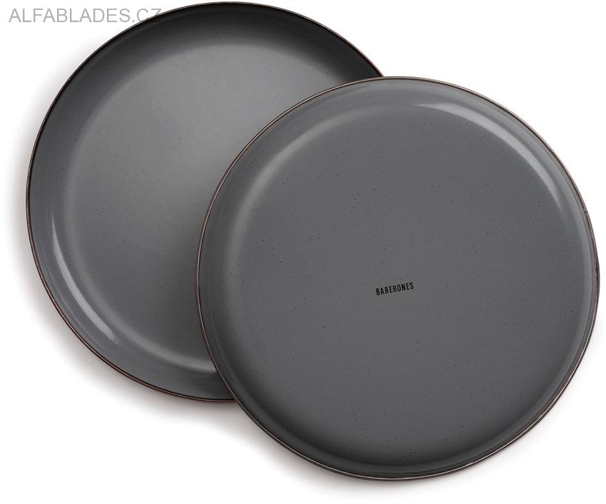BAREBONES LIVING Enamel Deep Plate Set 2ks. Slate Gray