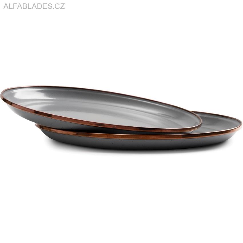BAREBONES LIVING Enamel Salad Plate Set 2ks. Slate Gray