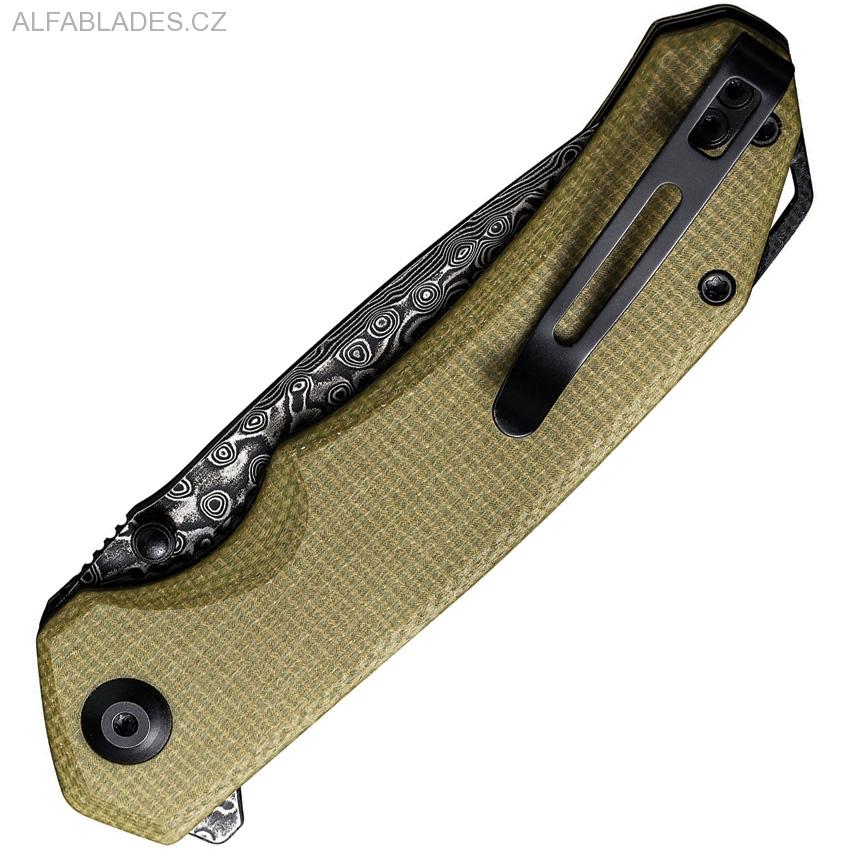 CIVIVI Brazen DropPoint Damascus/Olive