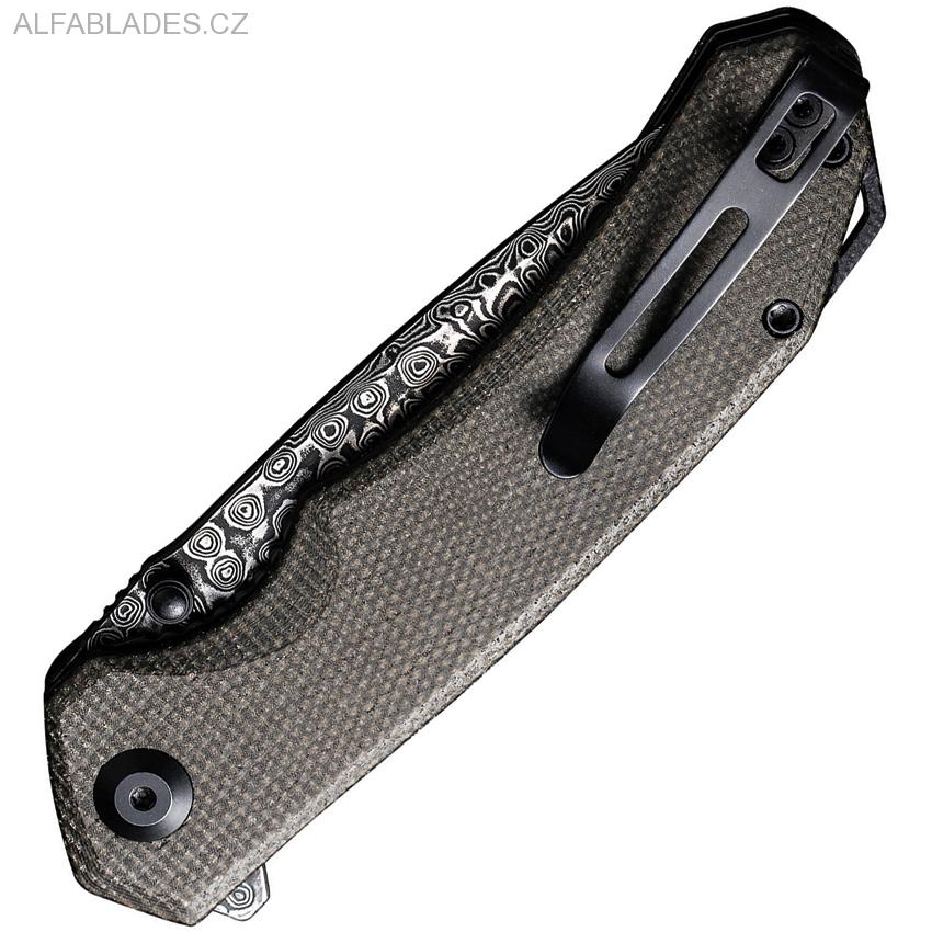 CIVIVI Brazen DropPoint Damascus/Dark Green