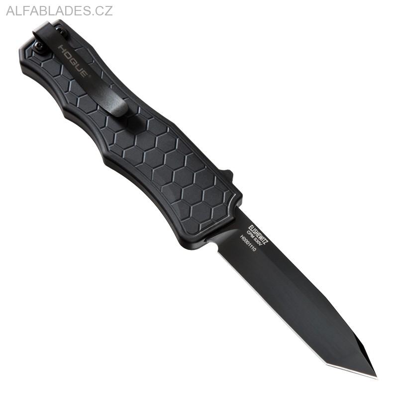 HOGUE Exploit OTF Automatic: 3.5" Tanto Blade - Black PVD Finish, Matte Black Aluminum Frame