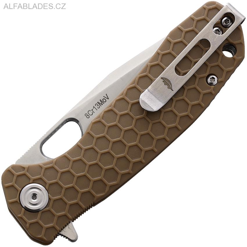 HONEY BADGER Tanto Flipper Medium 8Cr13MoV  Tan