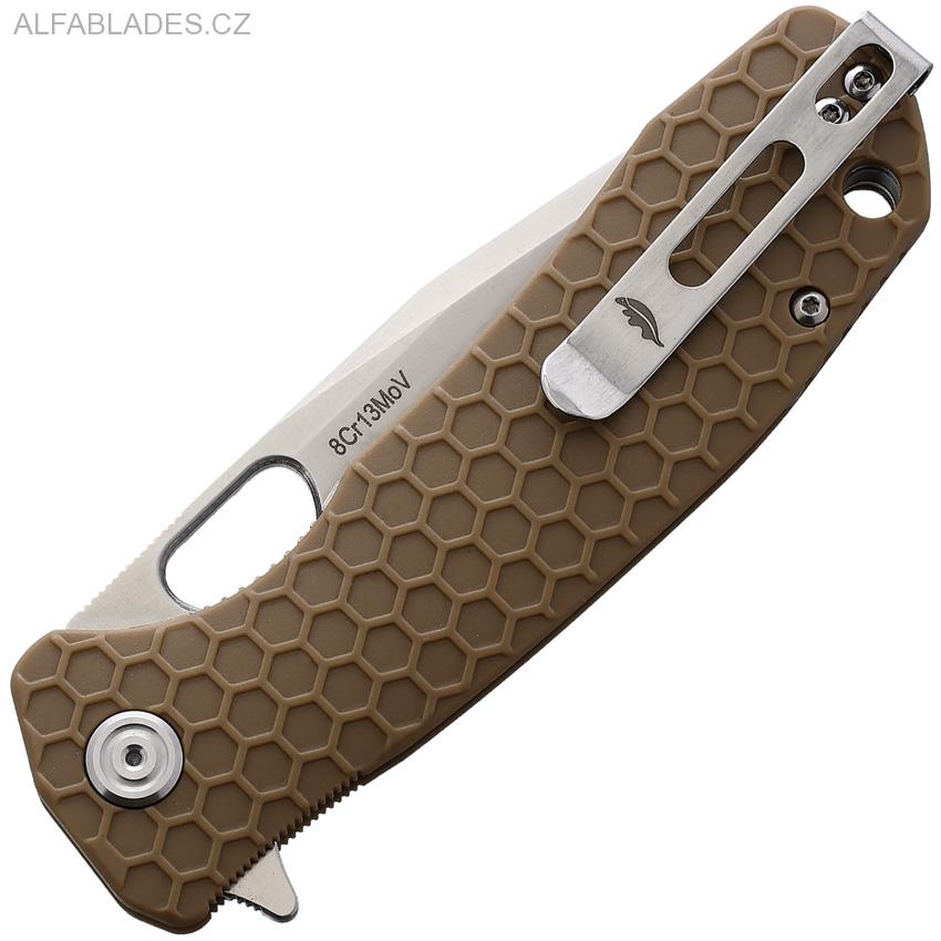 HONEY BADGER Tanto Flipper Large 8Cr13MoV Tan