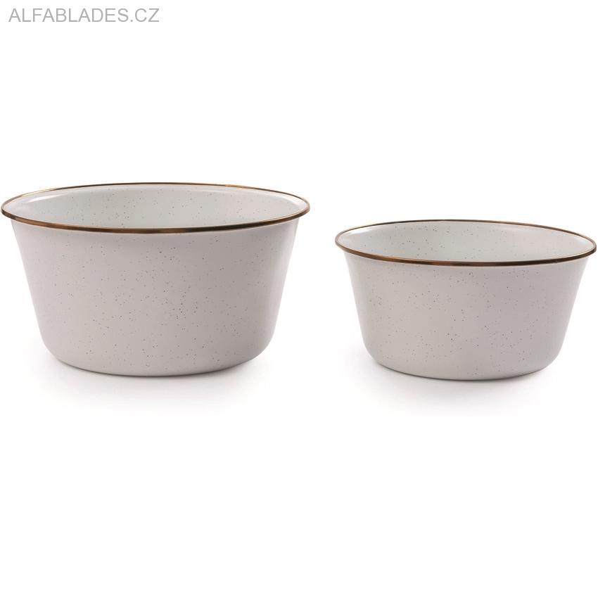 BAREBONES LIVING Enamel Mixing Bowl Set 2ks Eggshell