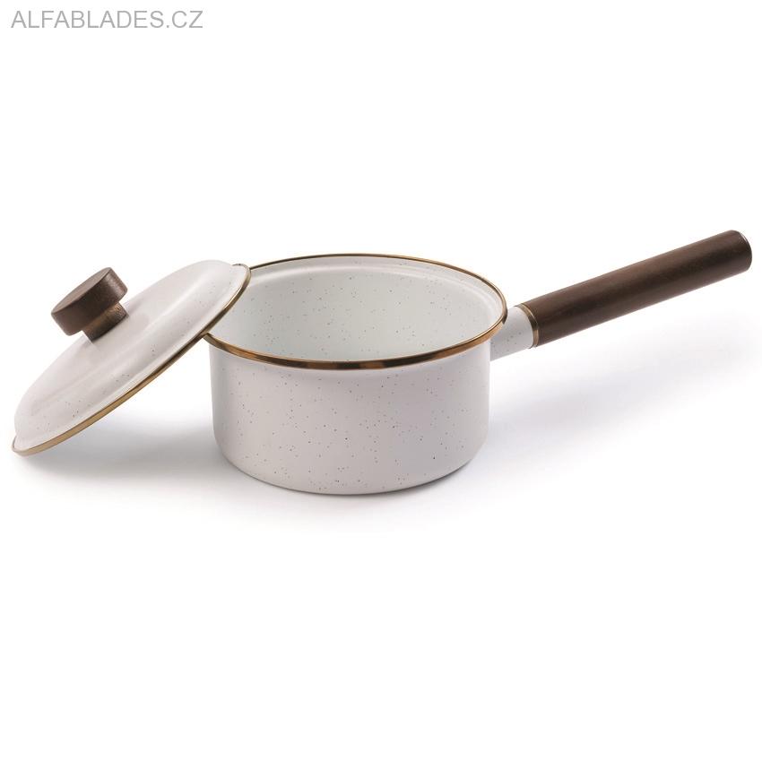 BAREBONES LIVING Enamel Saucepan Eggshell