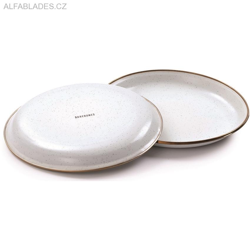 BAREBONES LIVING Enamel Salad Plate Set 2ks. Slate Eggshell