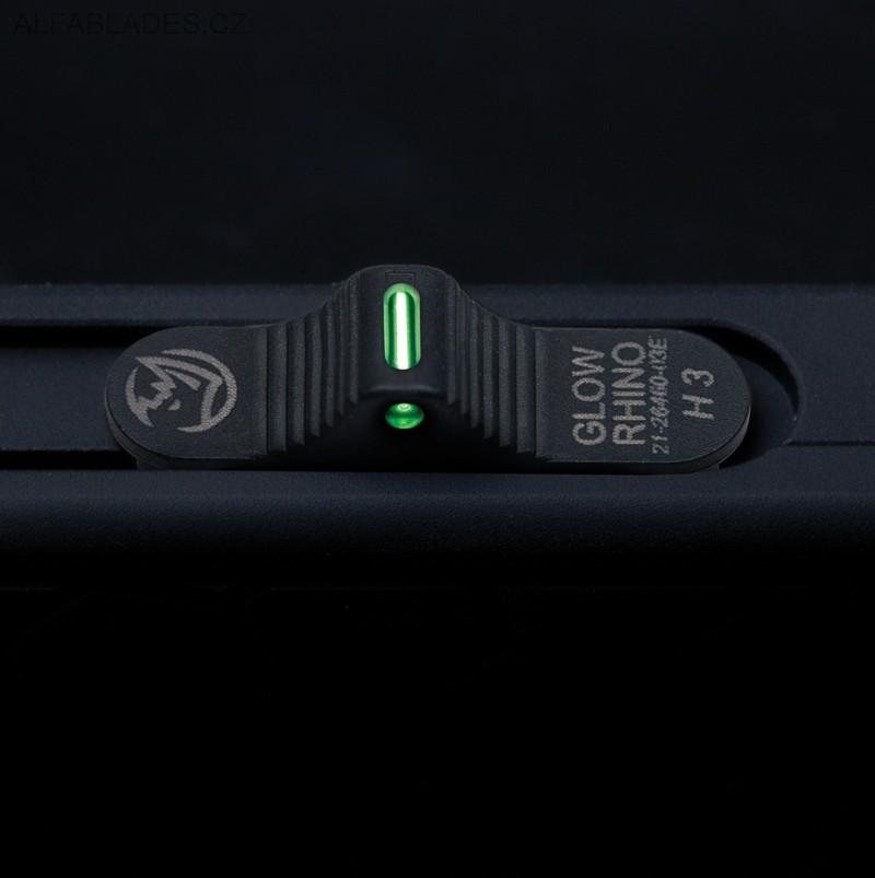 HOGUE Compound OTF Automatic: 3.5" Clip Point Blade - Black PVD Finish, Solid Black G10 Frame - Tritium Infused Trigger