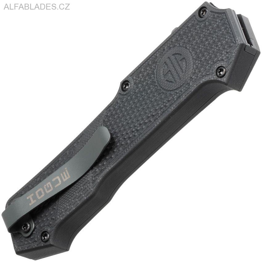 HOGUE/SIG Compound Tactical OTF Automatic: 3.5" Clip Point Blade - Grey PVD Finish, Solid Black G10 Frame