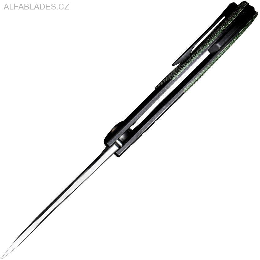 WE KNIFE 20012-2 Curvaceous Bead Blast/Green Micarta