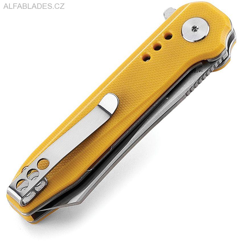 BESTECH KNIVES Syntax Tanto Satin/Yelow G-10 