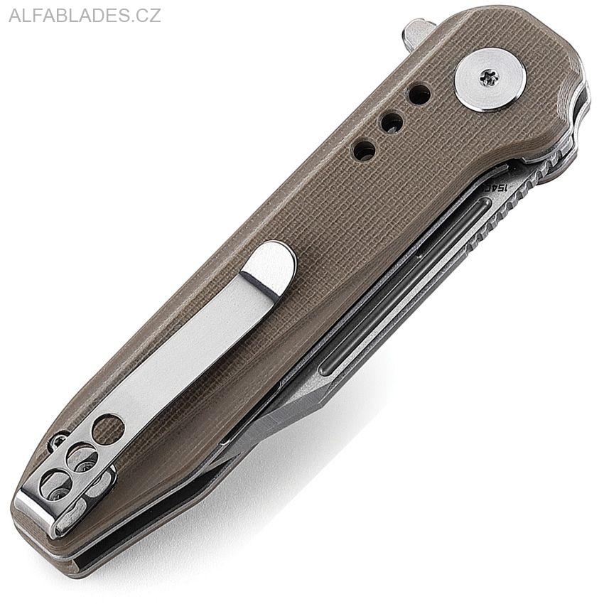 BESTECH KNIVES Syntax ClipPoint Satin/Beige  G-10