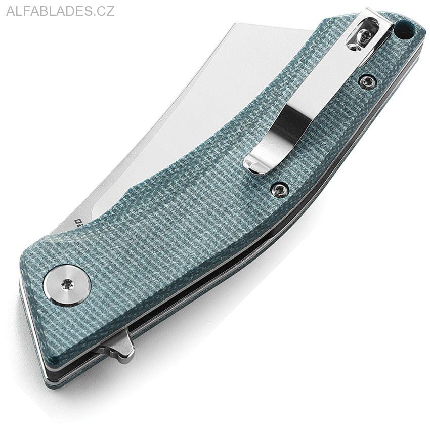 BESTECH KNIVES Cubis Satin/Blue Micarta