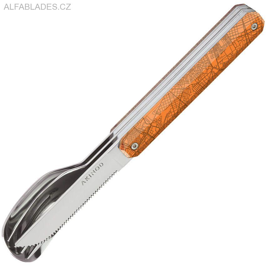 AKINOD 12H34 Magnetic Cutlery Set Downtown Orange