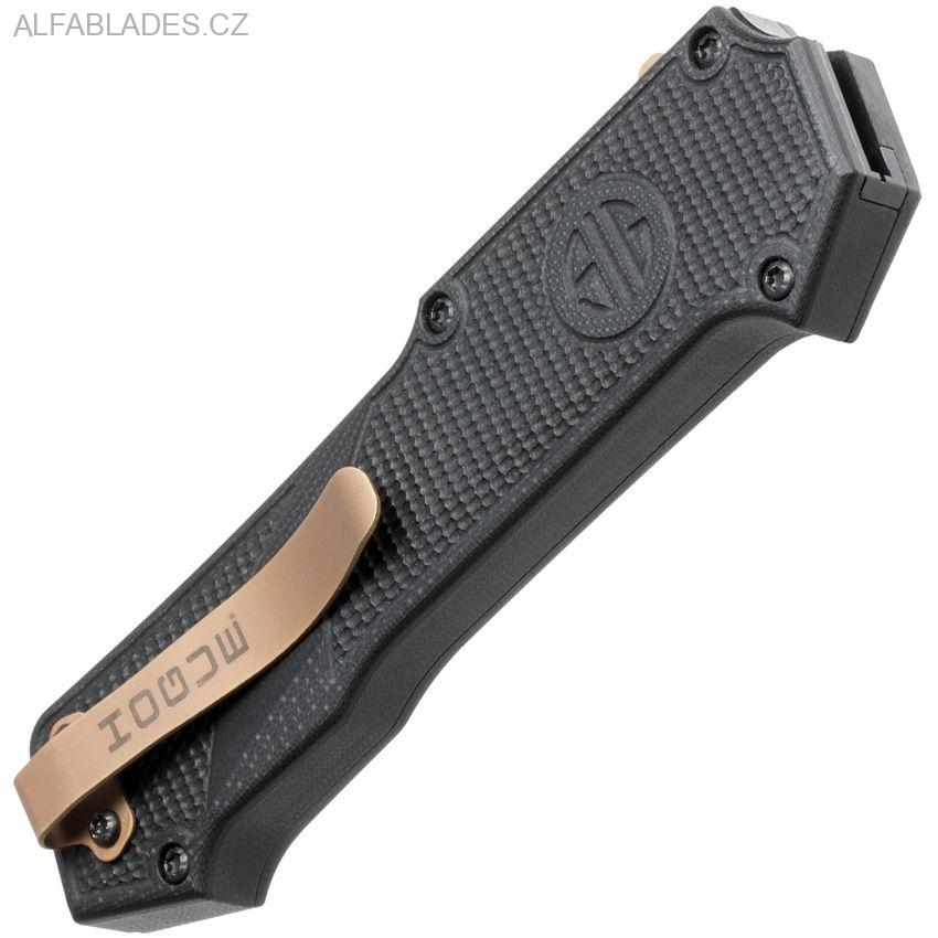 HOGUE/SIG Compound Emperor Scorpion OTF Automatic: 3.5" Tanto Blade - FDE PVD Finish, Solid Black G10 Frame