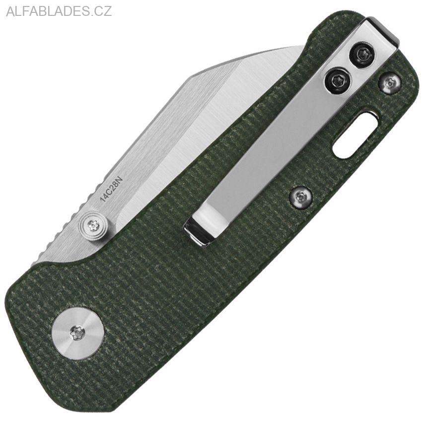 QSP Mini Penguin Green Micarta/Satin Sandvik 14C28N