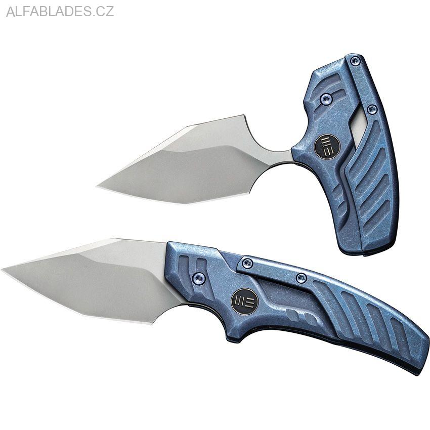 WE KNIFE 21036B3 Typhoeus Folding Push Dagger Blue Ti/SW
