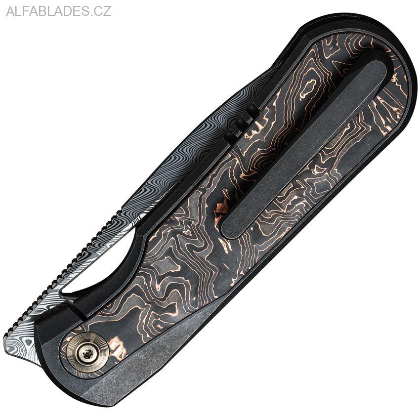 WE KNIFE 21033DS1 Copper foil CF/Damascus