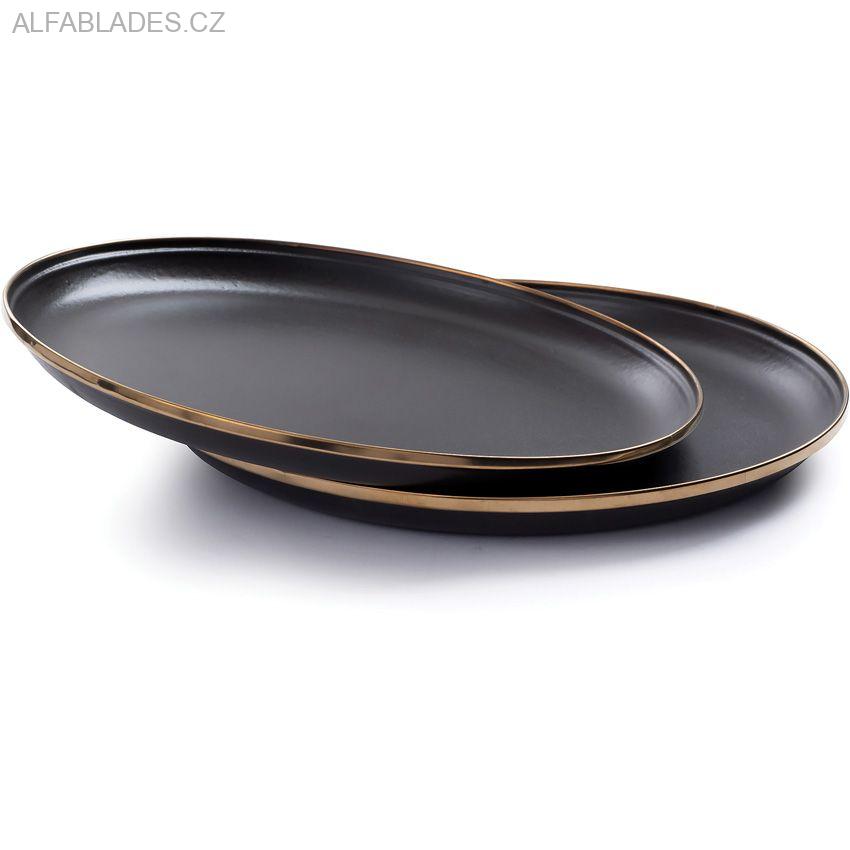 BAREBONES LIVING Enamel Deep Plate Set 2ks. Charcoal