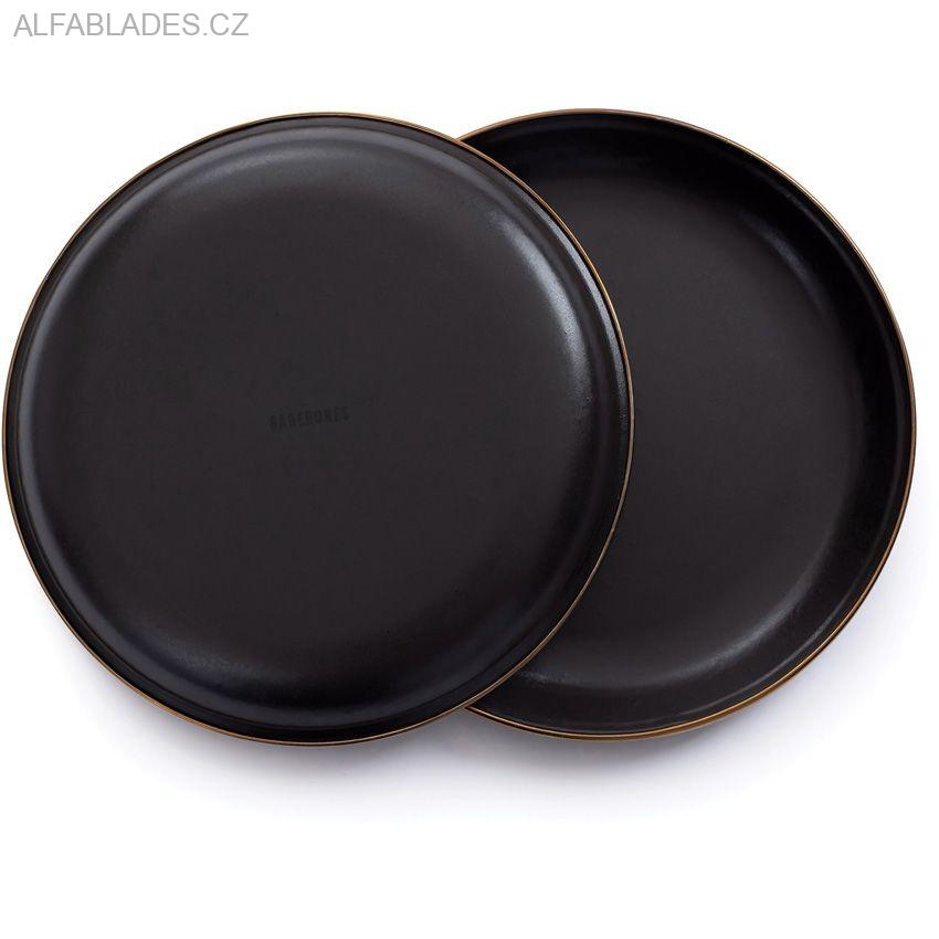 BAREBONES LIVING Enamel Salad Plate Set 2ks. Slate Charcoal