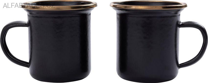 BAREBONES LIVING Enamel Espresso Cup Set 2ks. Charcoal