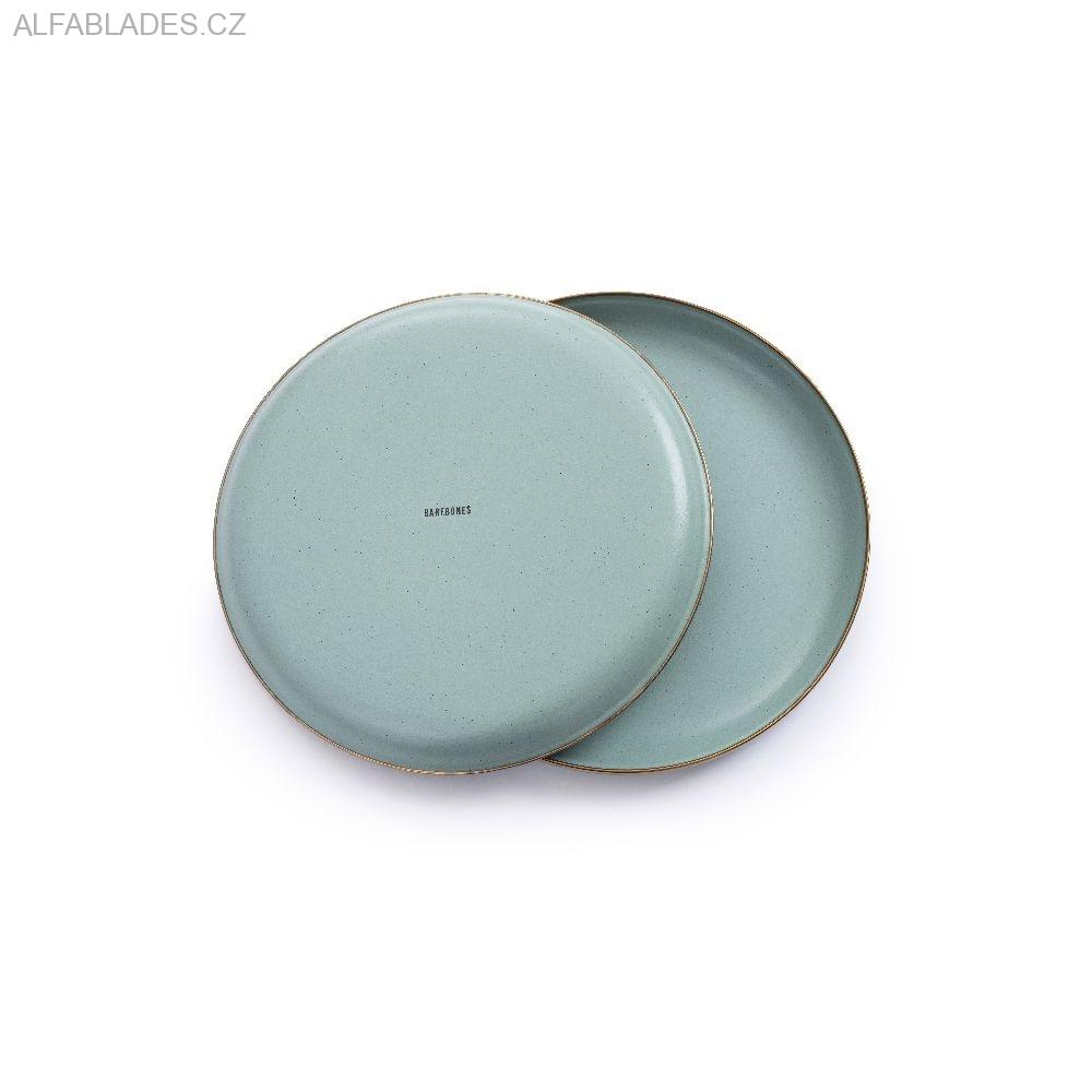BAREBONES LIVING Enamel Salad Plate Set 2ks. Slate Mint