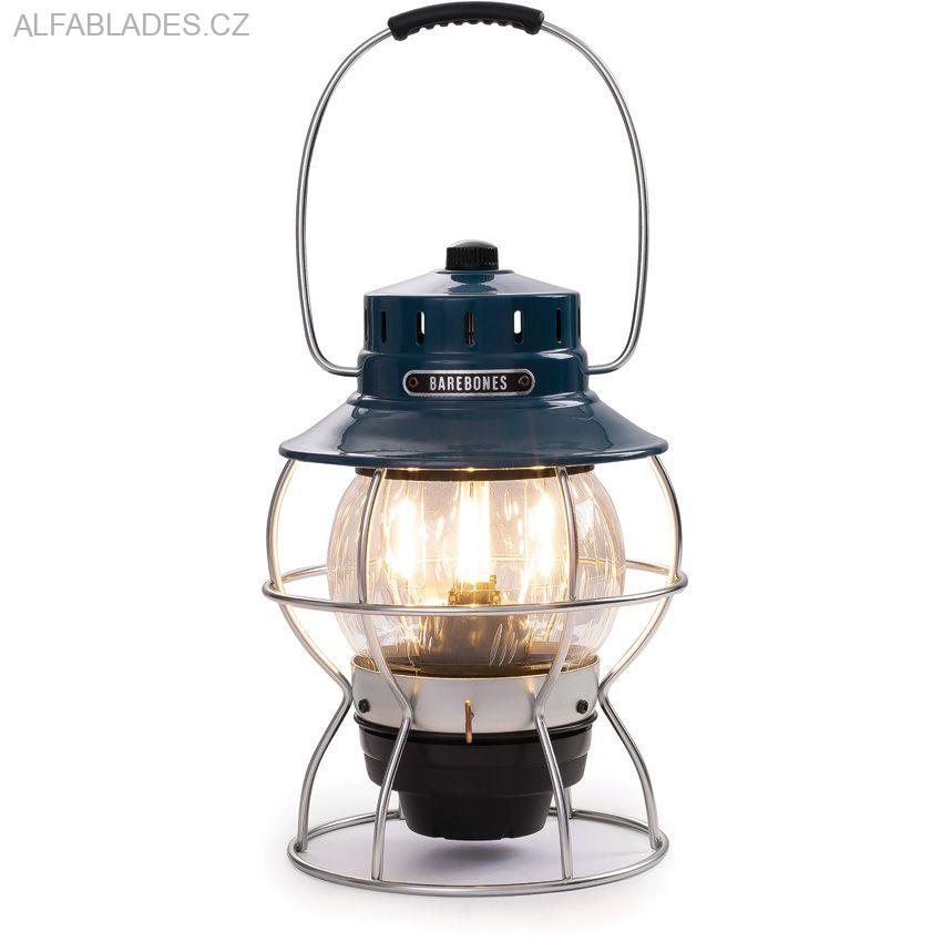 BAREBONES LIVING Railroad Lantern Ocean Blue