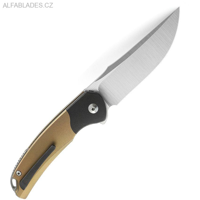 BESTECH KNIVES Supernova Gold Ti/Vertical Satin