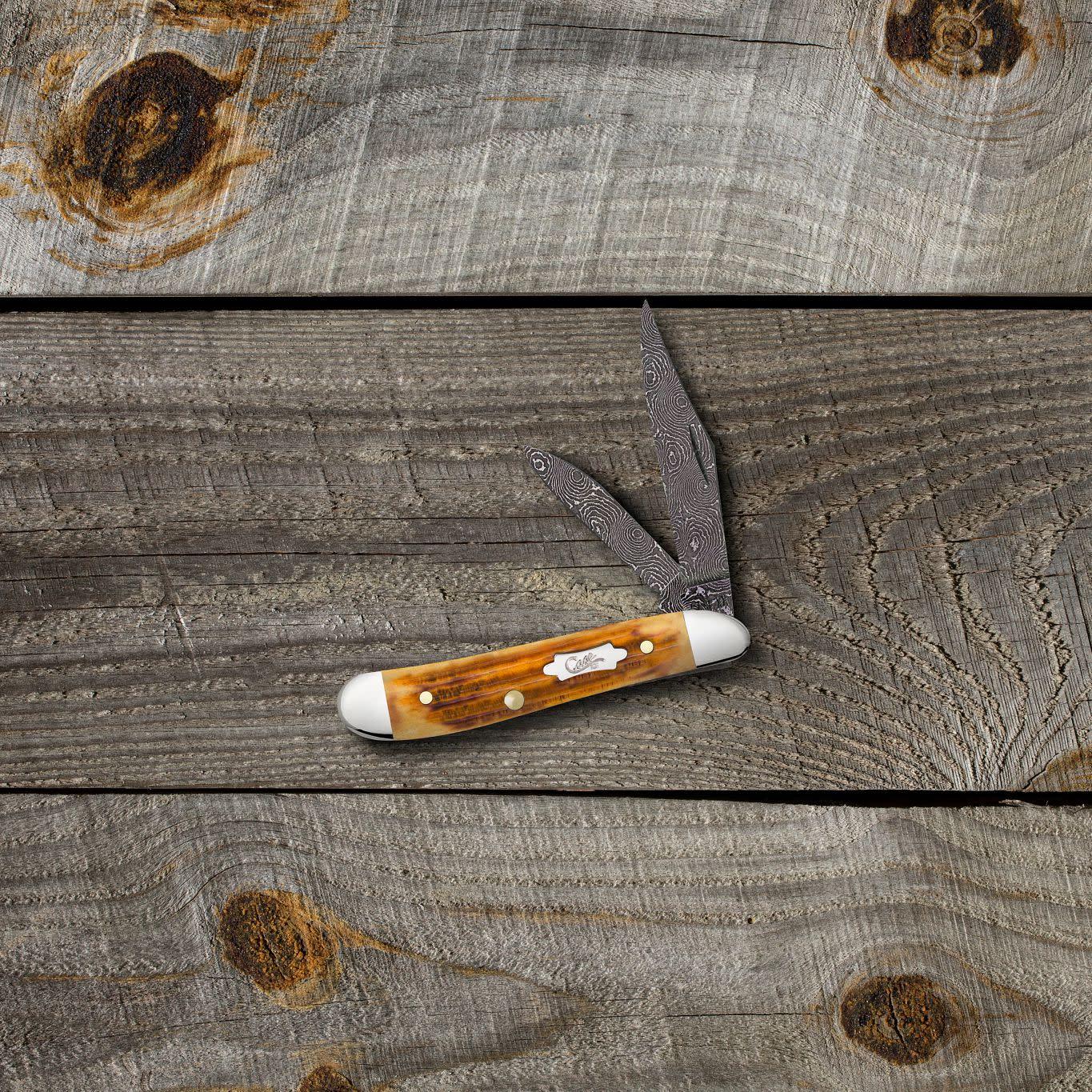 CASE CUTLERY Peanut Burnt Goldenrod Bone/Damascus