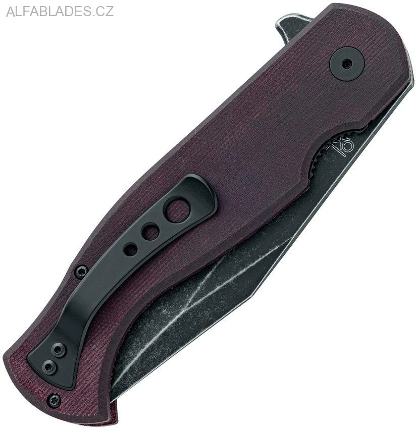 FOX East Wood Tiger Micarta Burgundy/BW FX-524 MB
