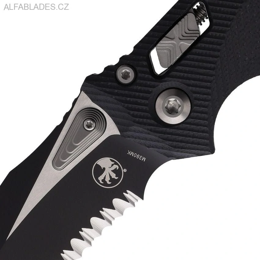 MICROTECH Amprhibian S/E Ram-Lok Black G-10/TwoTone Serrated 