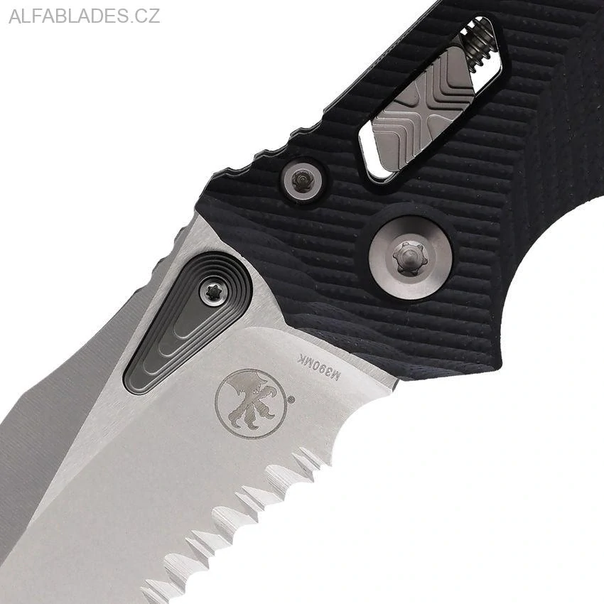 MICROTECH Amprhibian S/E Ram-Lok Black G-10/SW Serrated 