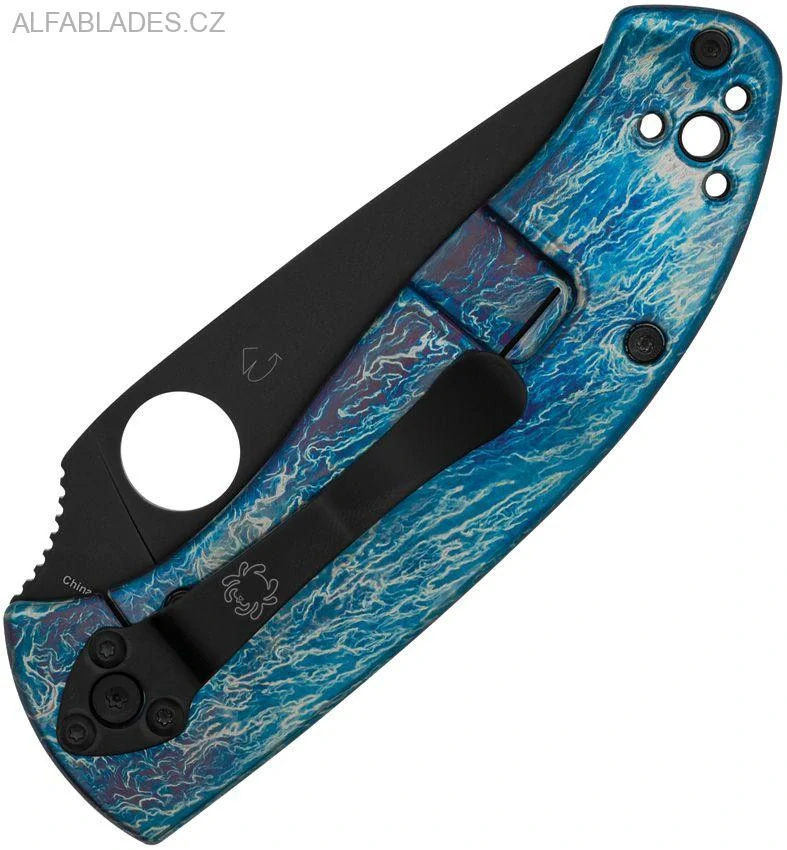 SPYDERCO Tenacious  R.I.L. Ti Blue Disarray/Black D2