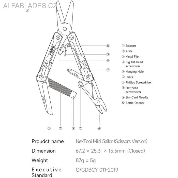 NEXTOOL Mini Sailor Multitool Scissors