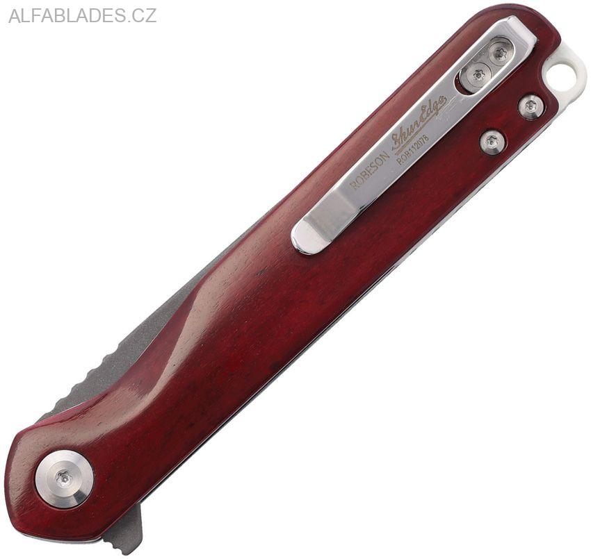 ROBESON CUTLERY Linerlock Red Bone/Damascus