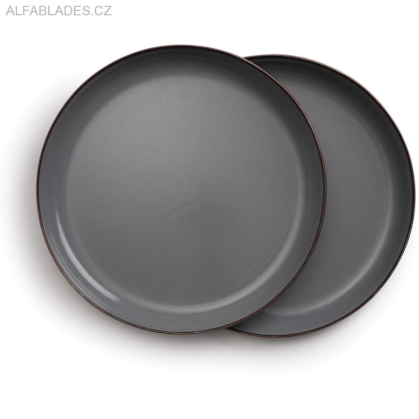 BAREBONES LIVING Enamel Salad Plate Set 2ks. Slate Gray