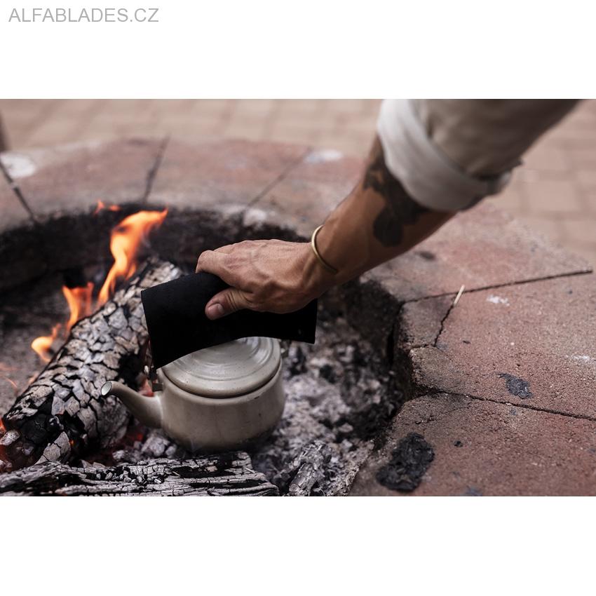 BAREBONES LIVING Suede Leather Hot Pad Black 