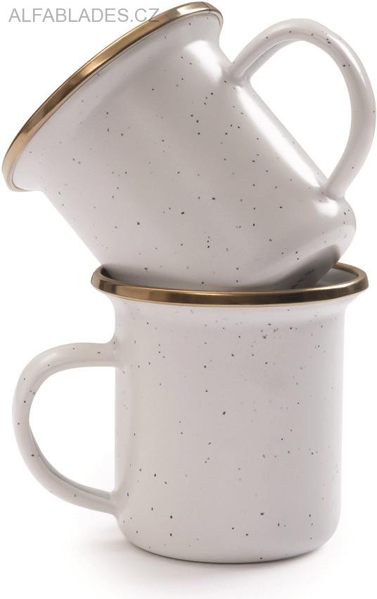 BAREBONES LIVING Enamel Espresso Cup Set 2ks. Eggshell