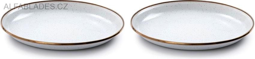 BAREBONES LIVING Enamel Salad Plate Set 2ks. Slate Eggshell