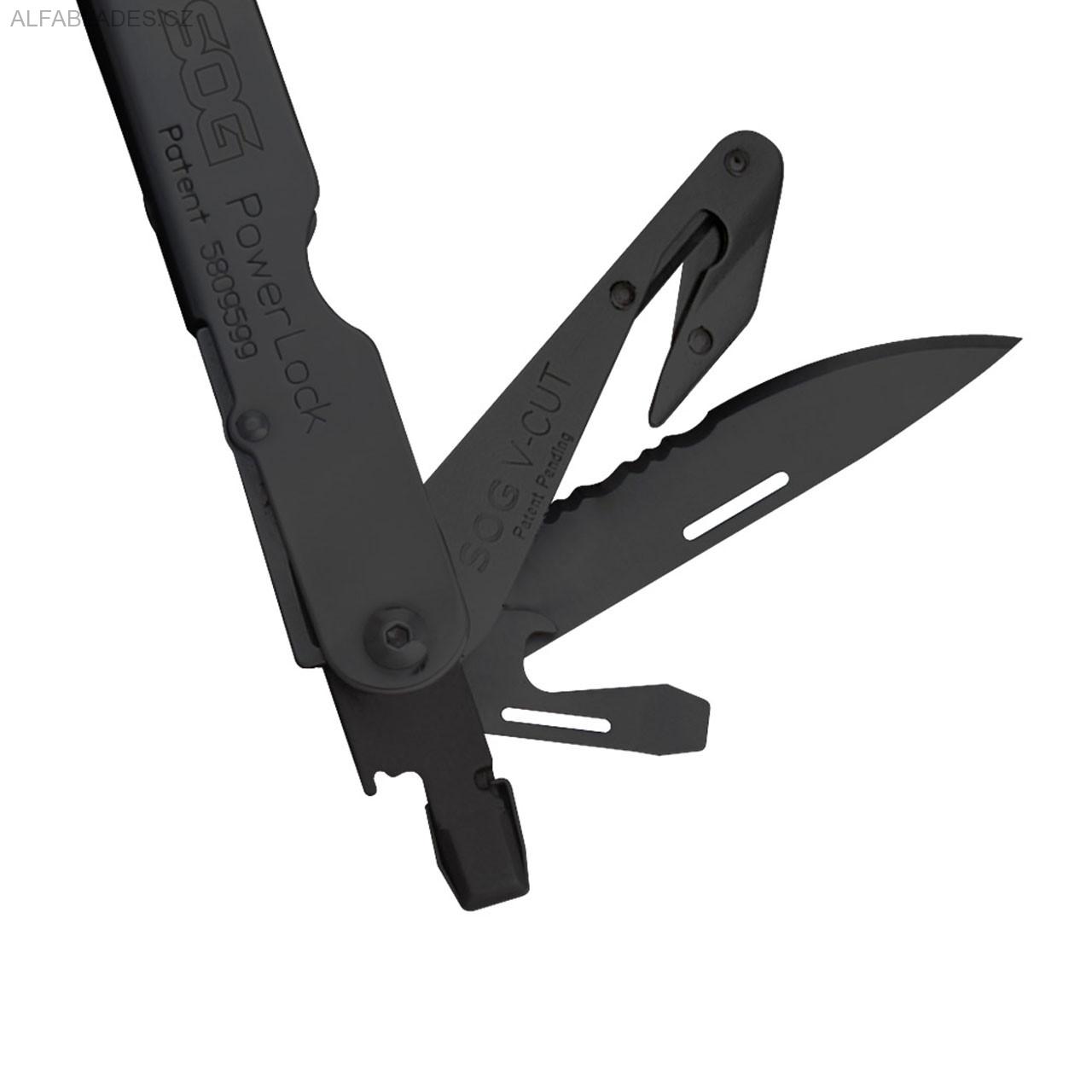 SOG PowerLock w V-Cuttter Black Oxide