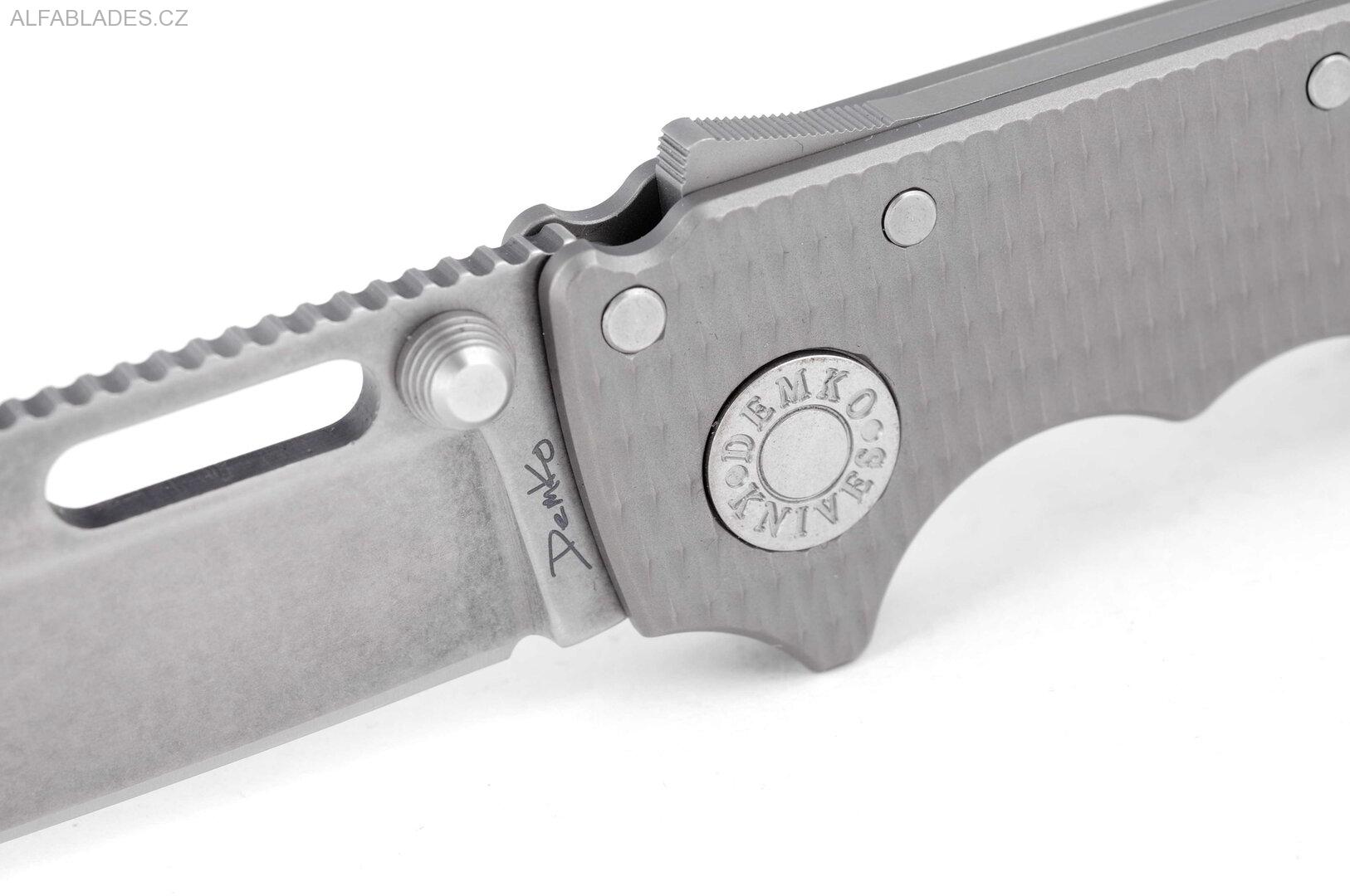 DEMKO AD20.5 Clip Point CPM 3V/Textured Ti