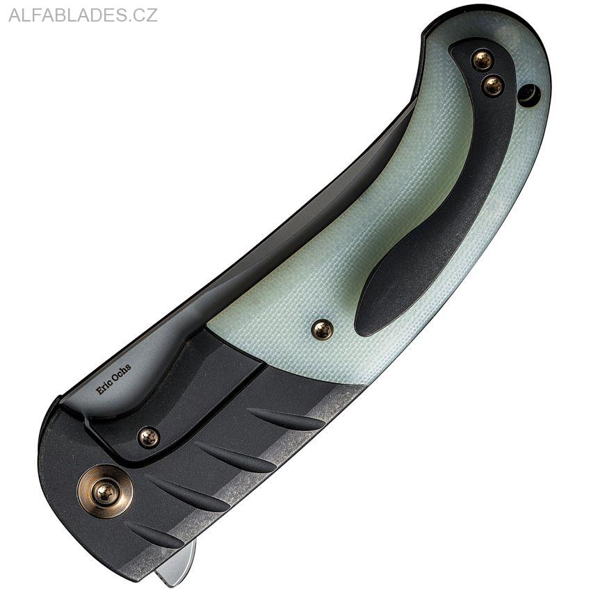 WE KNIFE 20012-3 Curvaceous Bead Blast/Jade Micarta