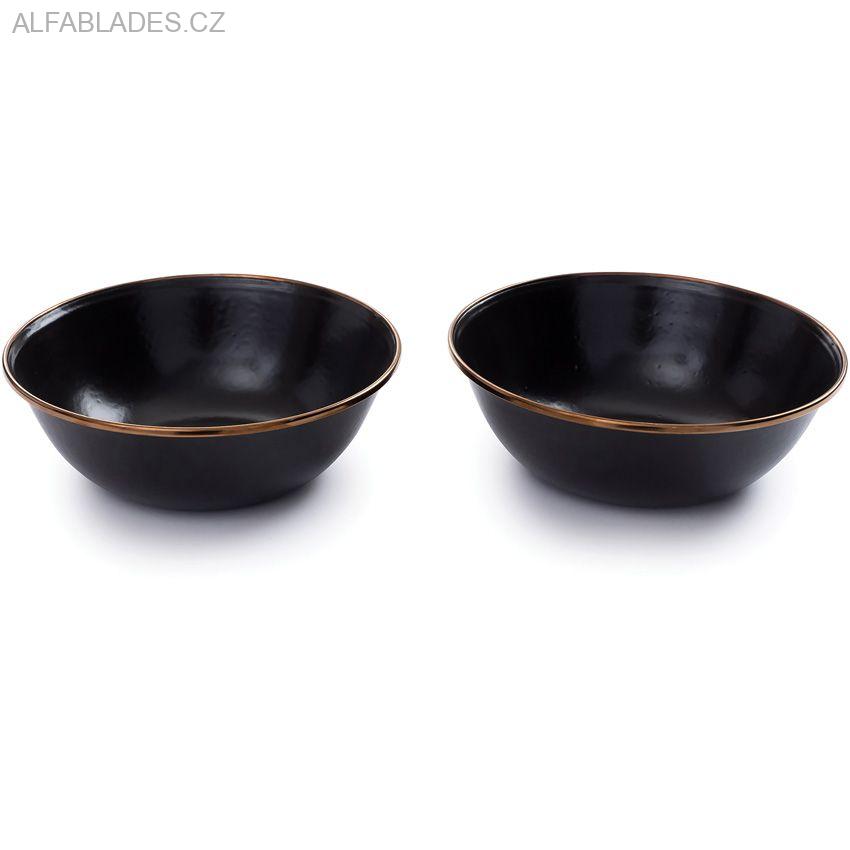 BAREBONES LIVING Enamel Bowl Set 2ks. Charcoal