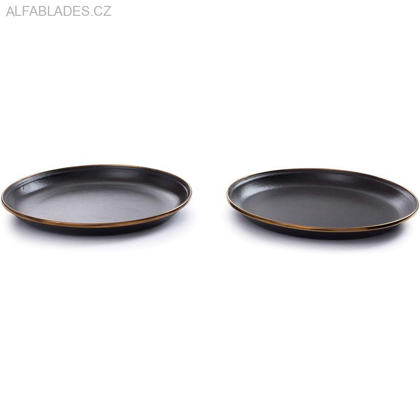 BAREBONES LIVING Enamel Salad Plate Set 2ks. Slate Charcoal