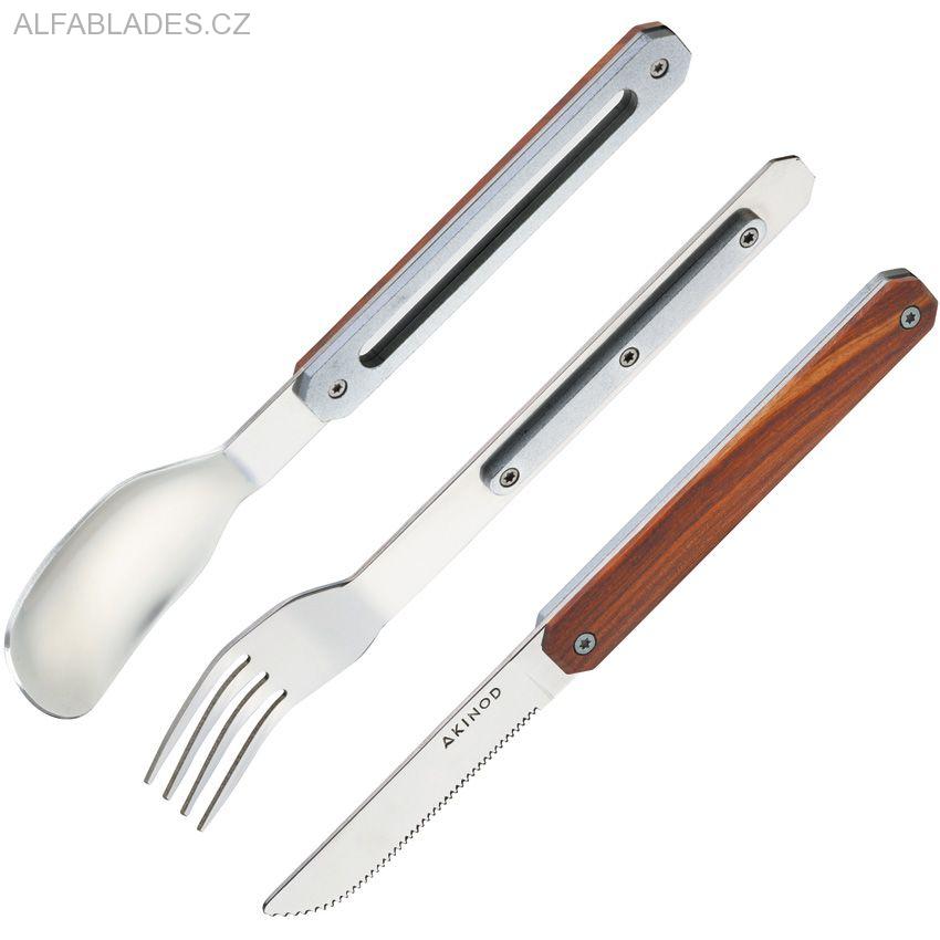 AKINOD 12H34 Magnetic Cutlery Set Coralwood