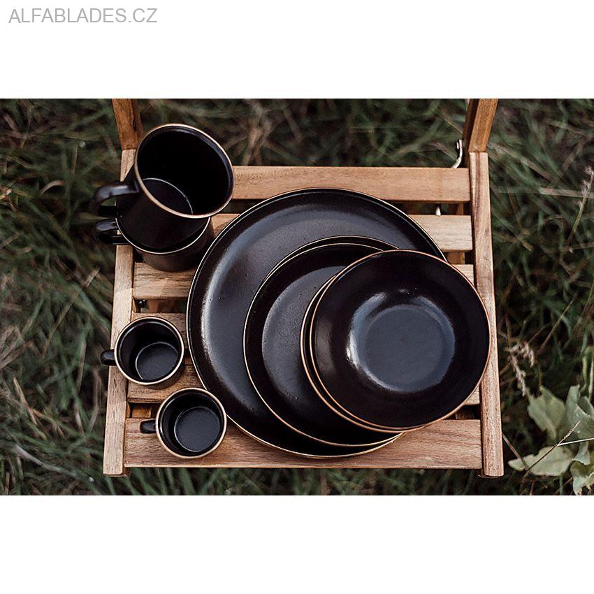 BAREBONES LIVING Enamel Deep Plate Set 2ks. Charcoal