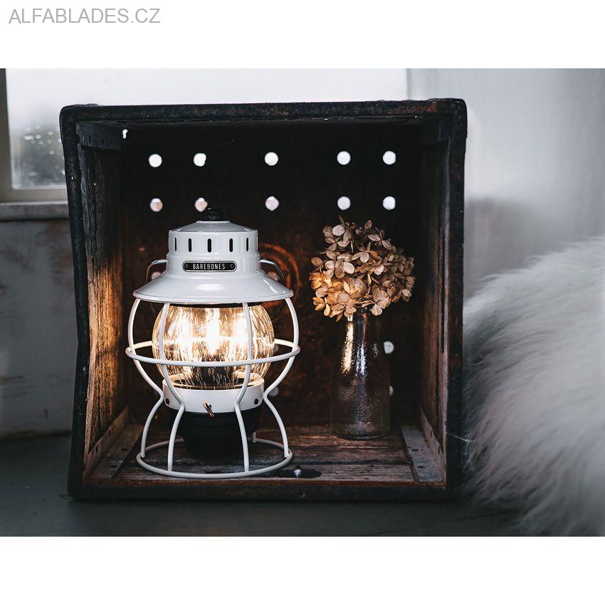 BAREBONES LIVING Railroad Lantern Vintage White