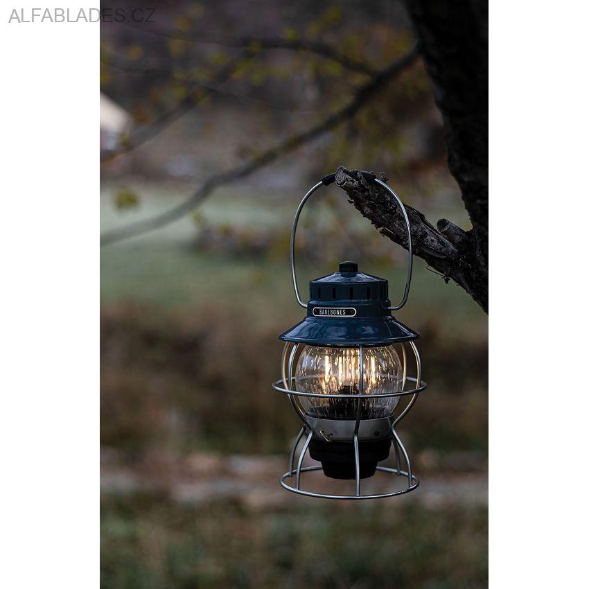 BAREBONES LIVING Railroad Lantern Ocean Blue