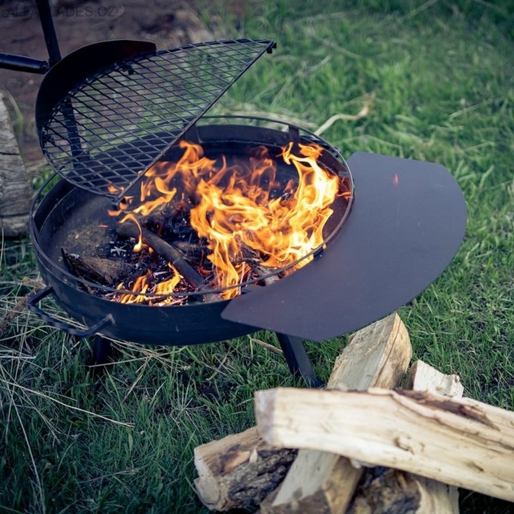 BAREBONES LIVING Cowboy Fire Pit Grill Side Table 23"