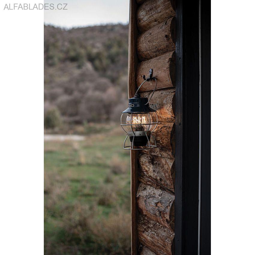 BAREBONES LIVING Railroad Lantern Ocean Blue