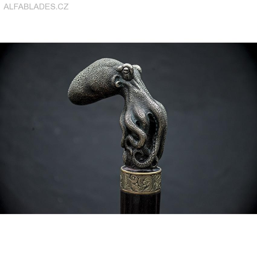 DRAGON KING Octopus Sword Cane Damascus